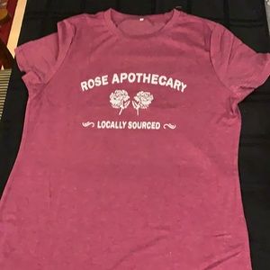 T shirt large rose apothecary large 100 percent cotton